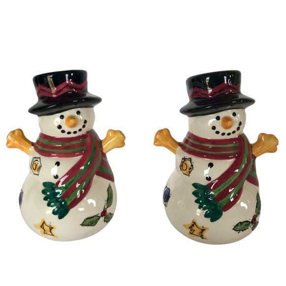 SANGO Sweet Shoppe Christmas Snowman by Sue Zipkin Salt & Pepper Shaker Set - Picture 1 of 6